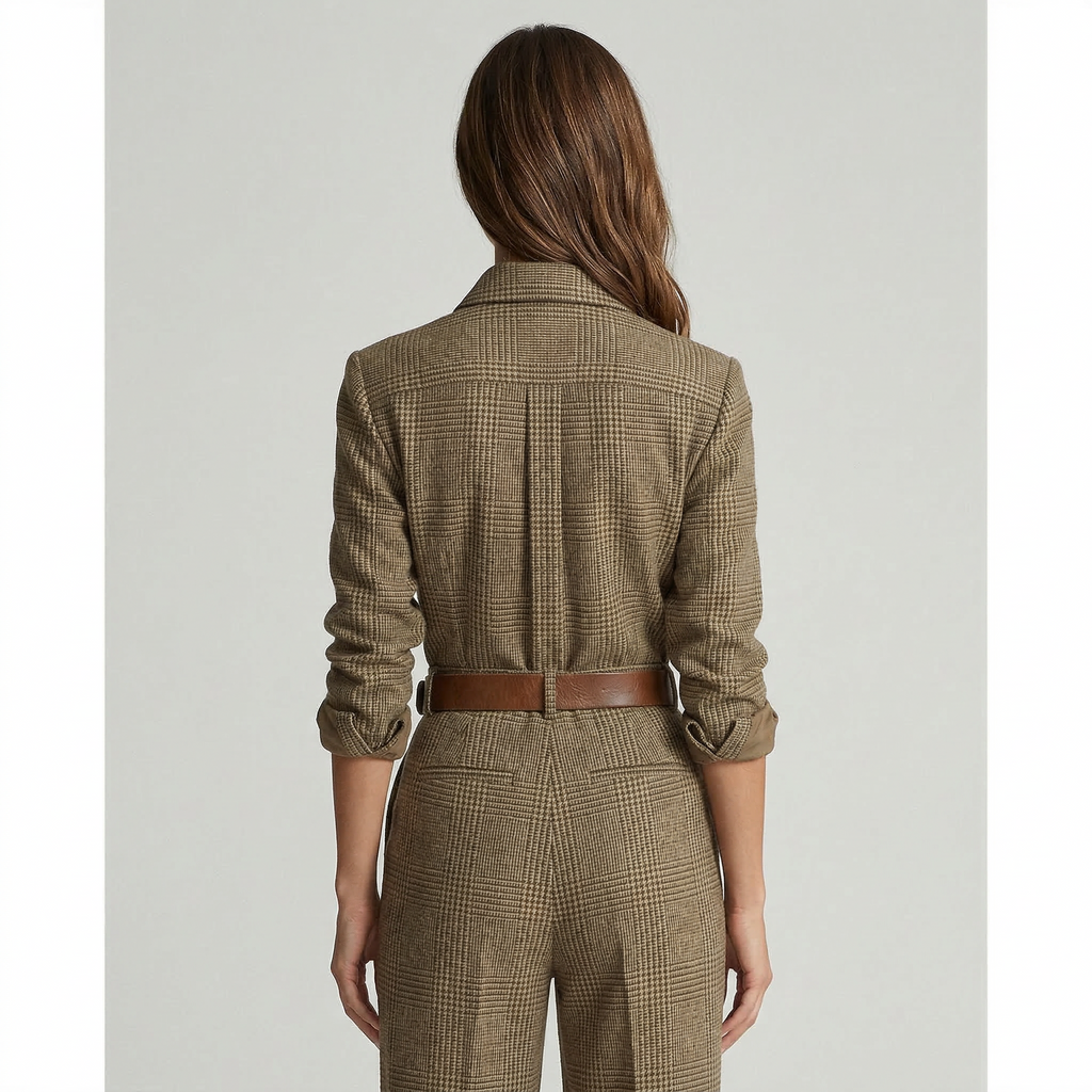 Celia | Checked Jumpsuit with Sophisticated Details