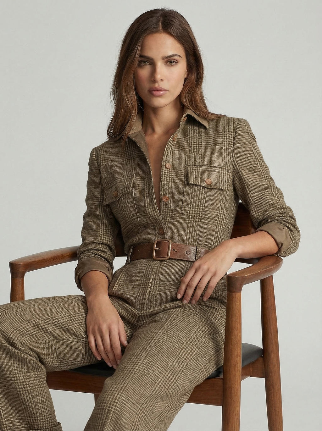 Celia | Checked Jumpsuit with Sophisticated Details