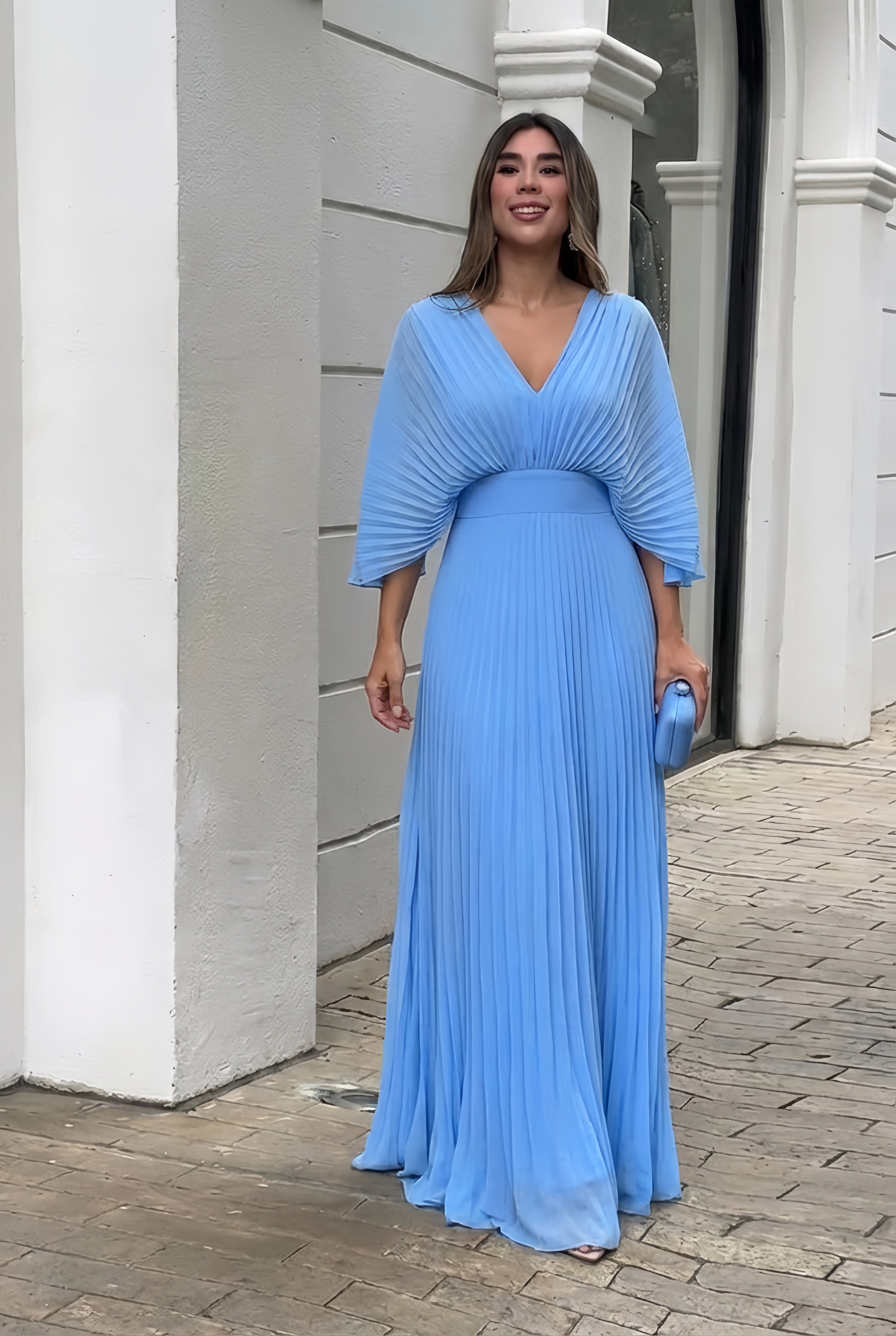Sofia | Elegant Pleated Maxi Dress