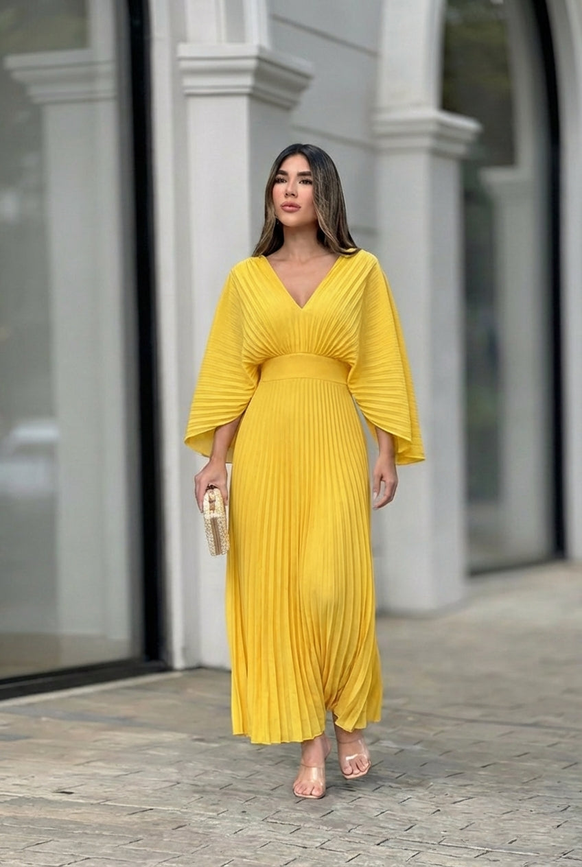 Sofia | Elegant Pleated Maxi Dress