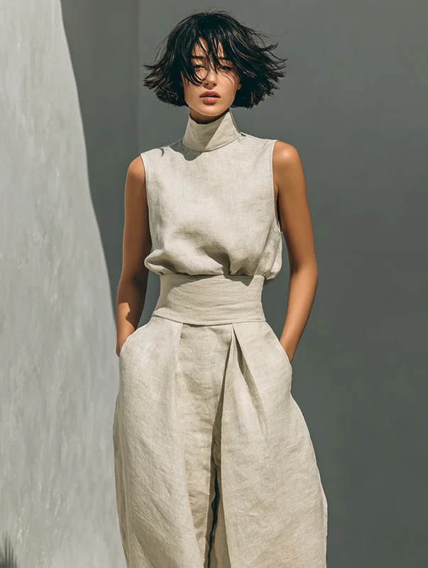 Nuria | Minimalist Sleeveless Top Set