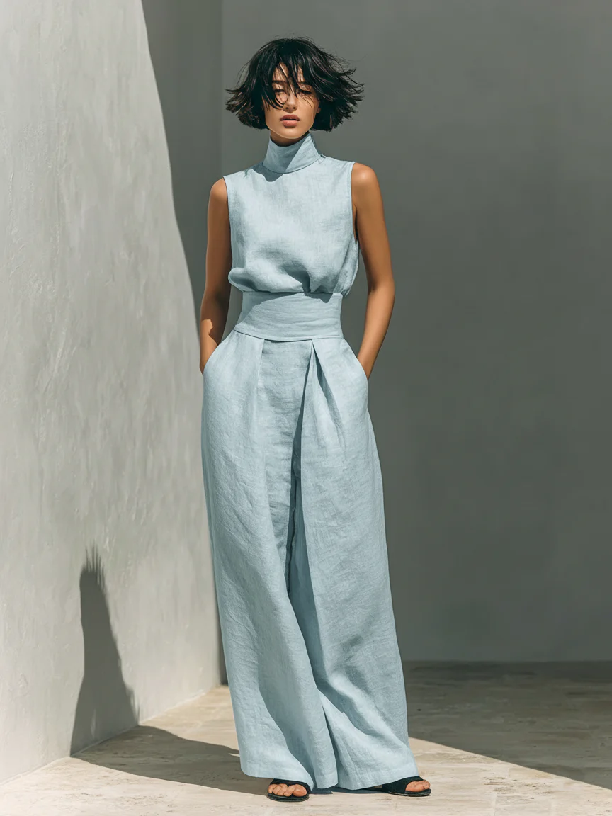 Nuria | Minimalist Sleeveless Top Set