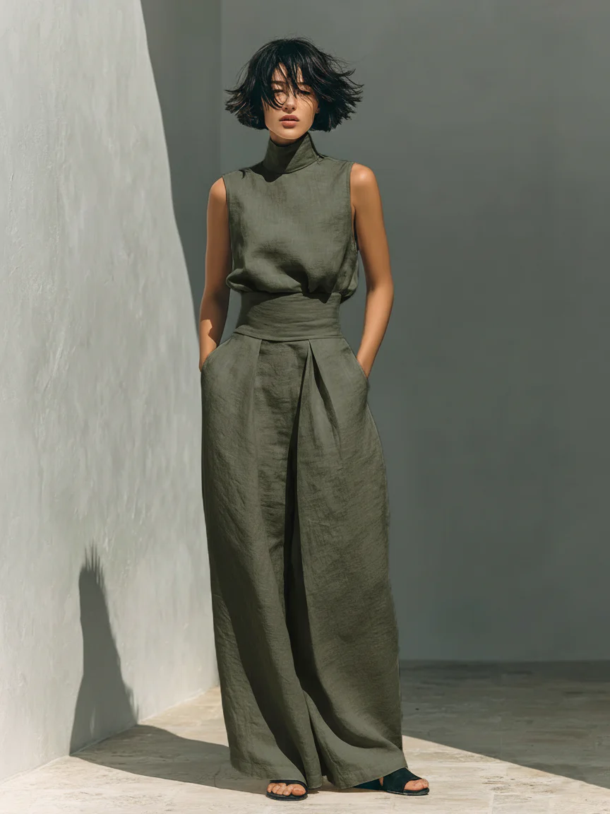 Nuria | Minimalist Sleeveless Top Set