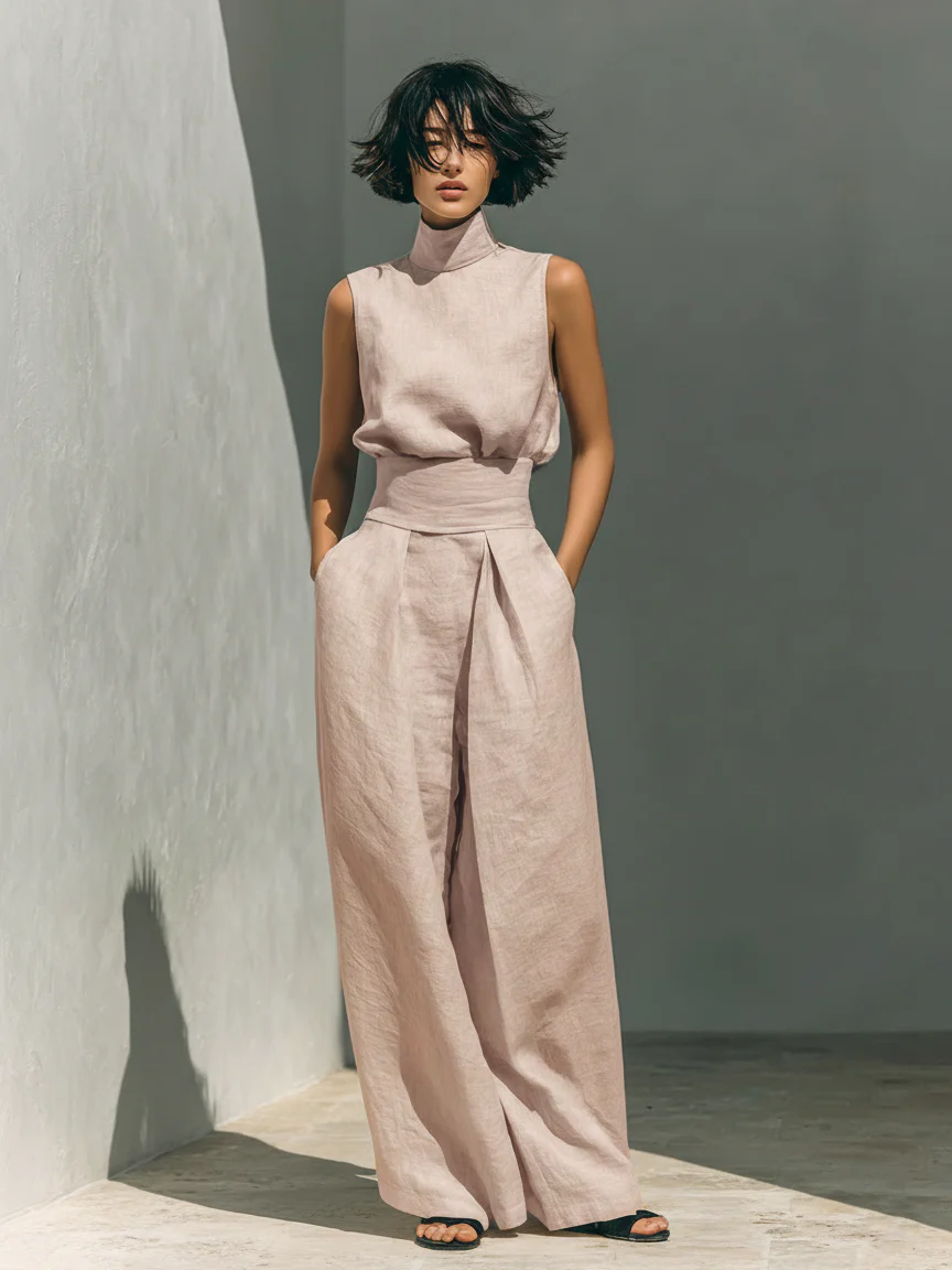 Nuria | Minimalist Sleeveless Top Set