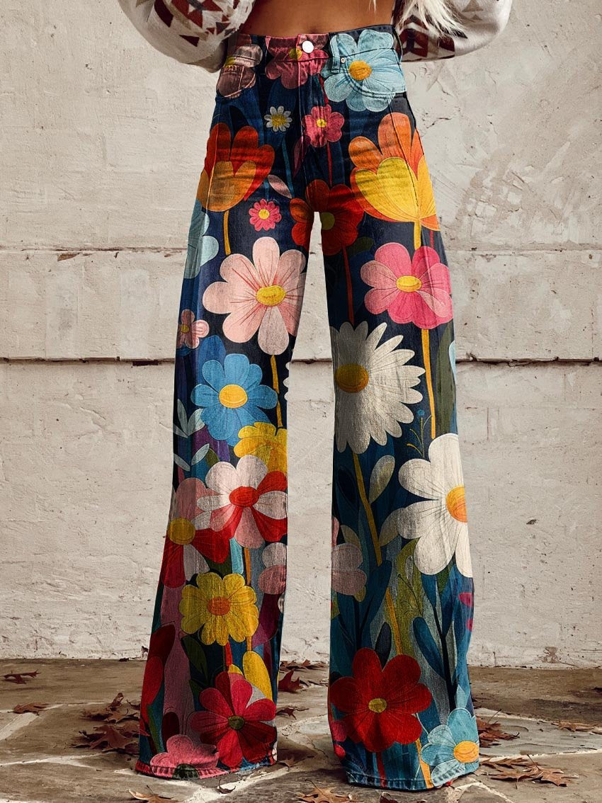 Léna | Floral Wide Leg Trousers
