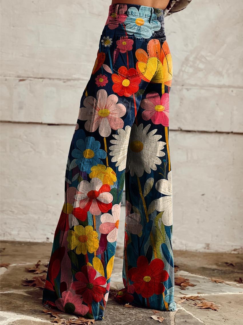 Léna | Floral Wide Leg Trousers