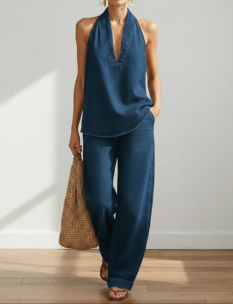 Ivy | Vintage Denim Two-Piece Set