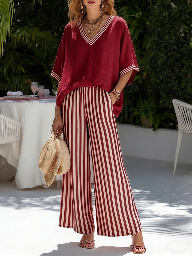 Alora | Striped Linen Duo Set