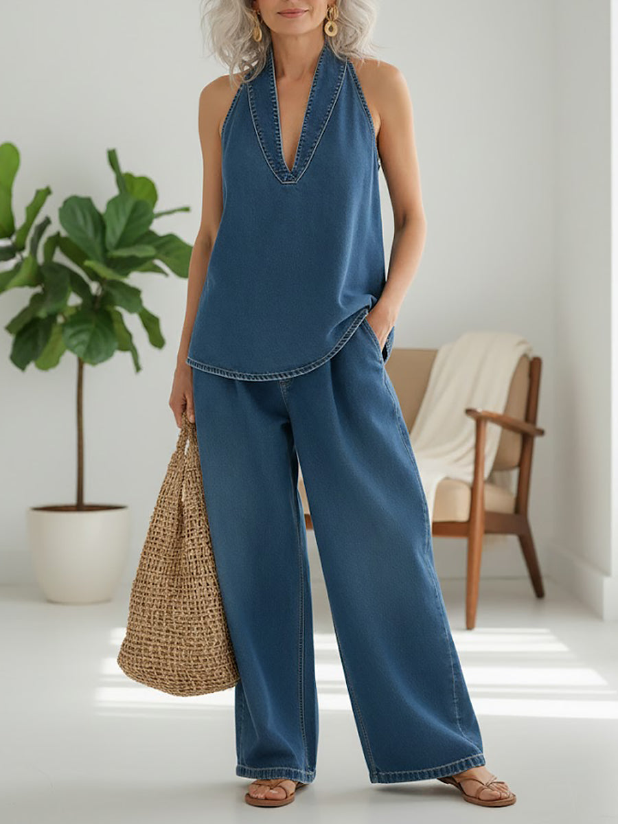 Ivy | Vintage Denim Two-Piece Set