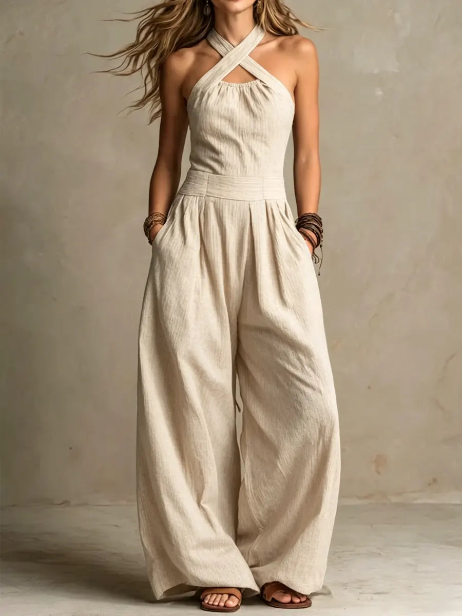 Andy | Elegant Jumpsuit with Crossed Neckline