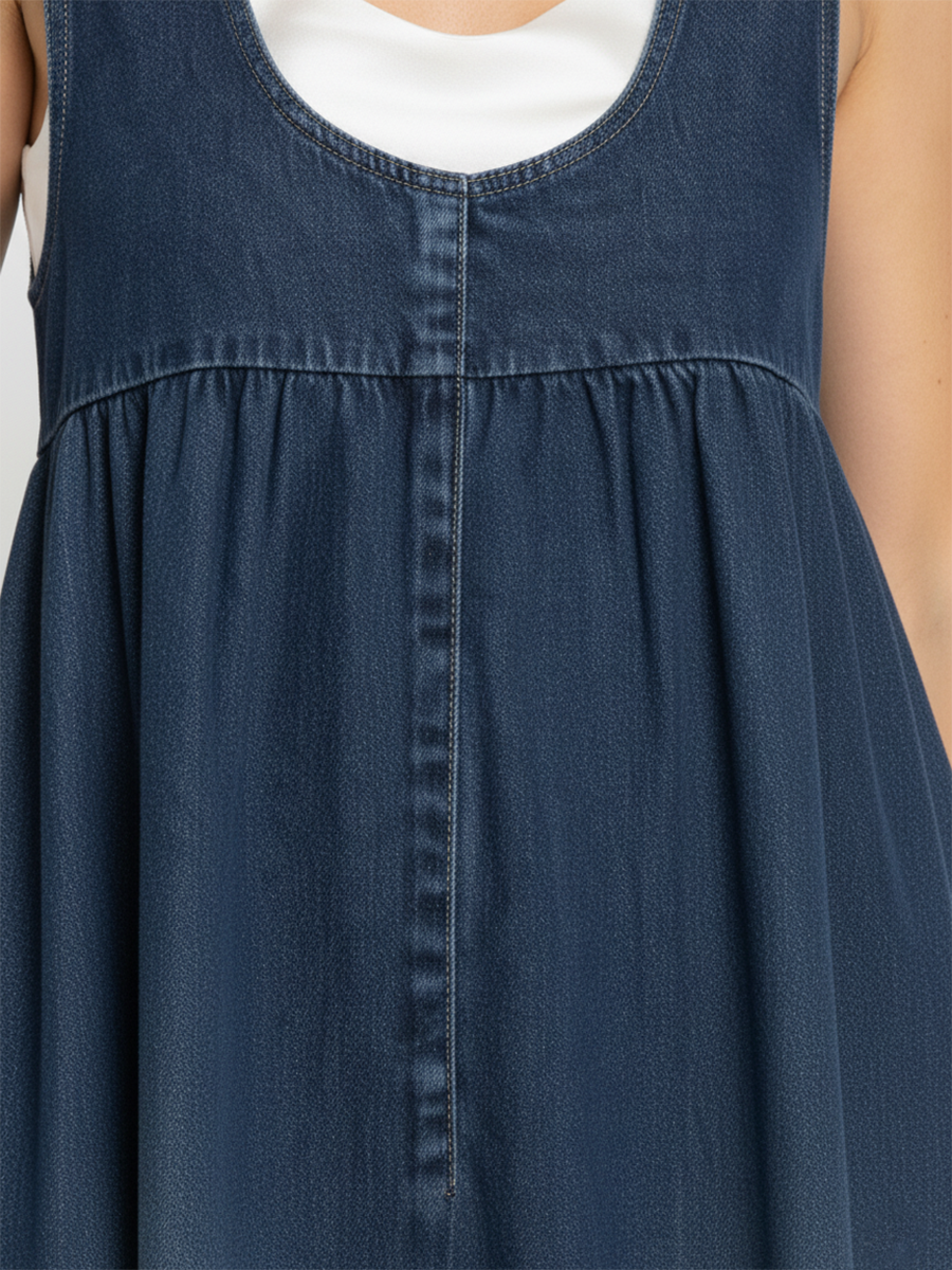 Karen | Vintage Washed Denim Maxi Dress