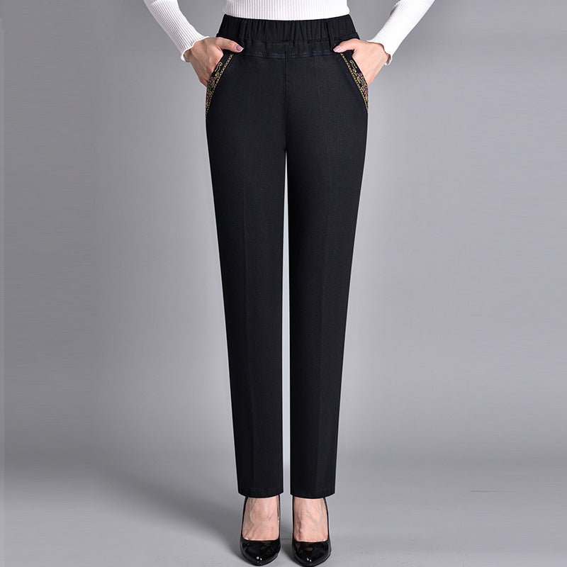Lara | Women's Jeans with Side Pockets and Elastic Waist