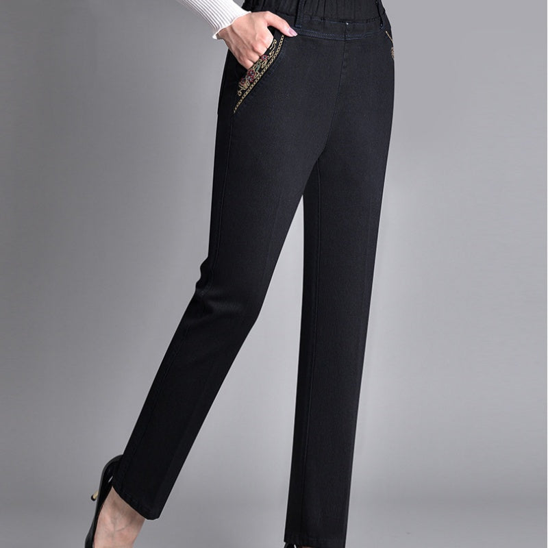 Lara | Women's Jeans with Side Pockets and Elastic Waist
