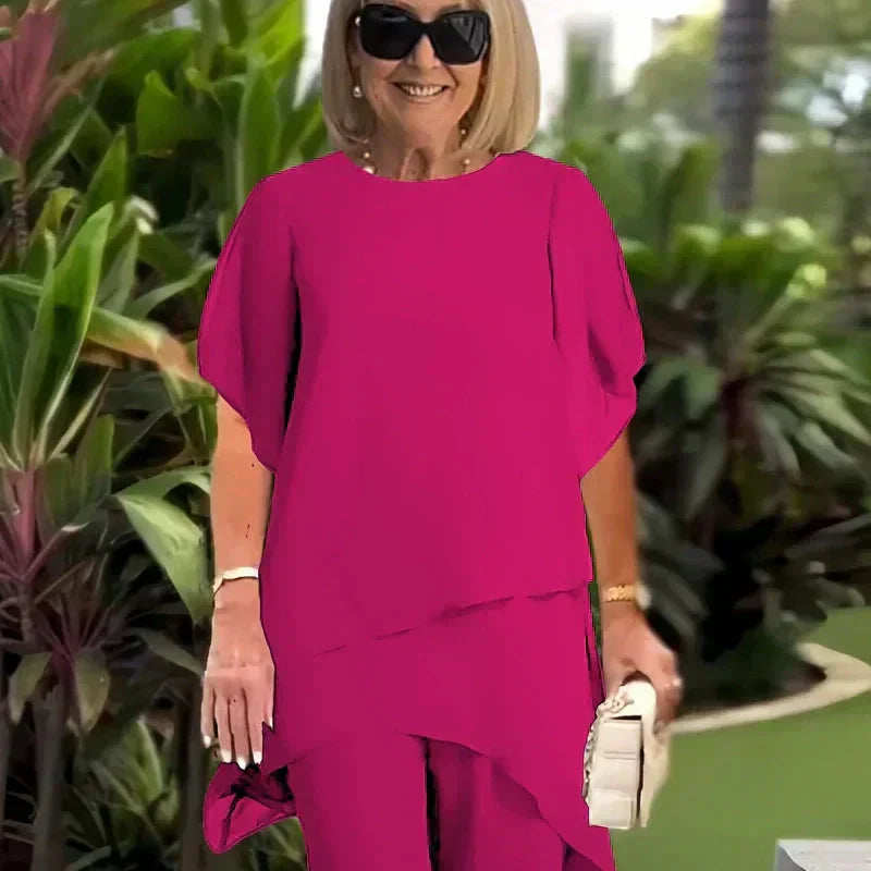 Harper | Elegant Irregular Set of Top and Pants