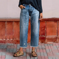 Abbey | Retro Cropped Straight Jeans