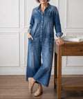 Diana | Vintage Denim Button Jumpsuit