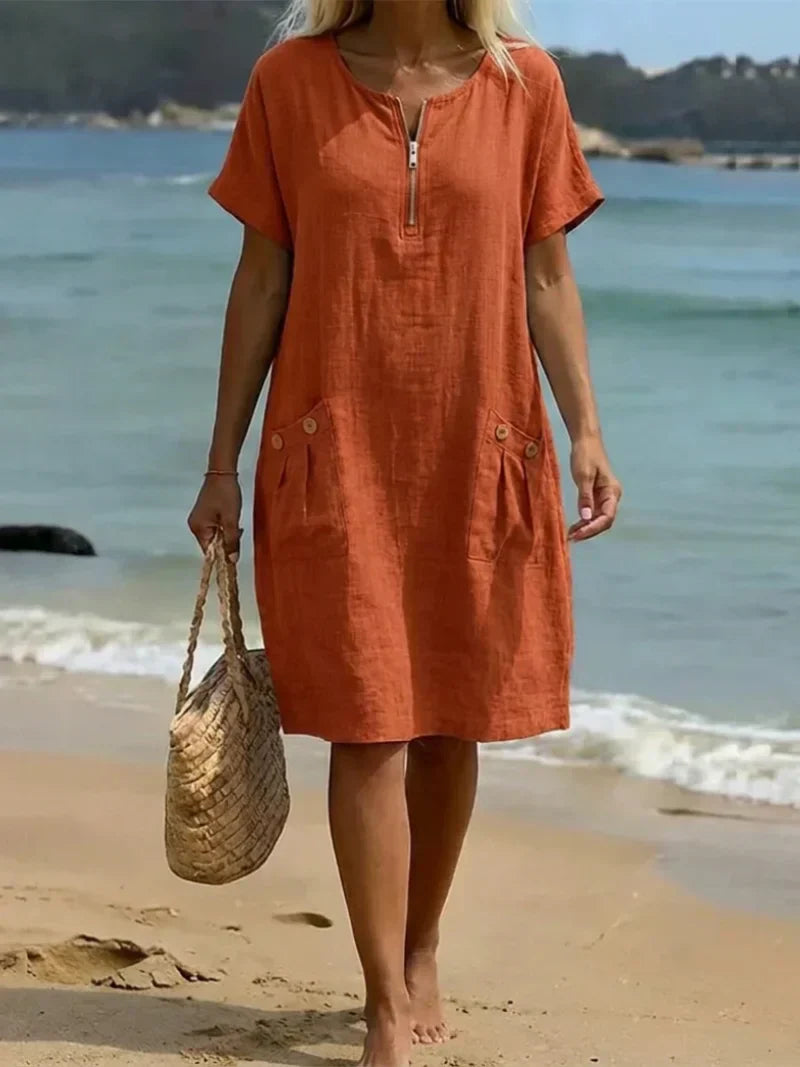 Pascale | Zip-Front Maxi Dress